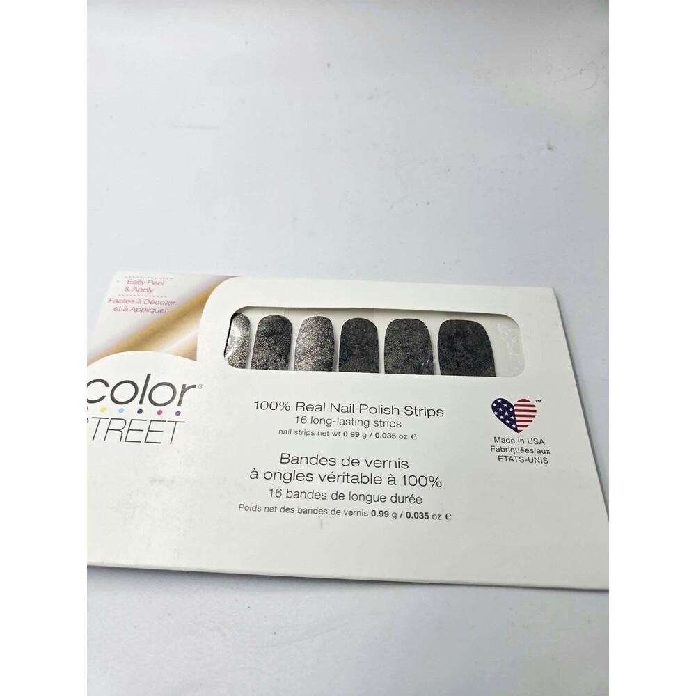Color Street A Pyrites Life Glitter Metallic Nail Polish Strips Silver/Black